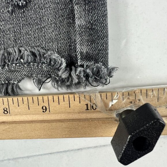 Judy Blue Jean Shorts Women 28* Mid Rise Black Cut Off Stretch Denim Jorts Tag M - Picture 11 of 15